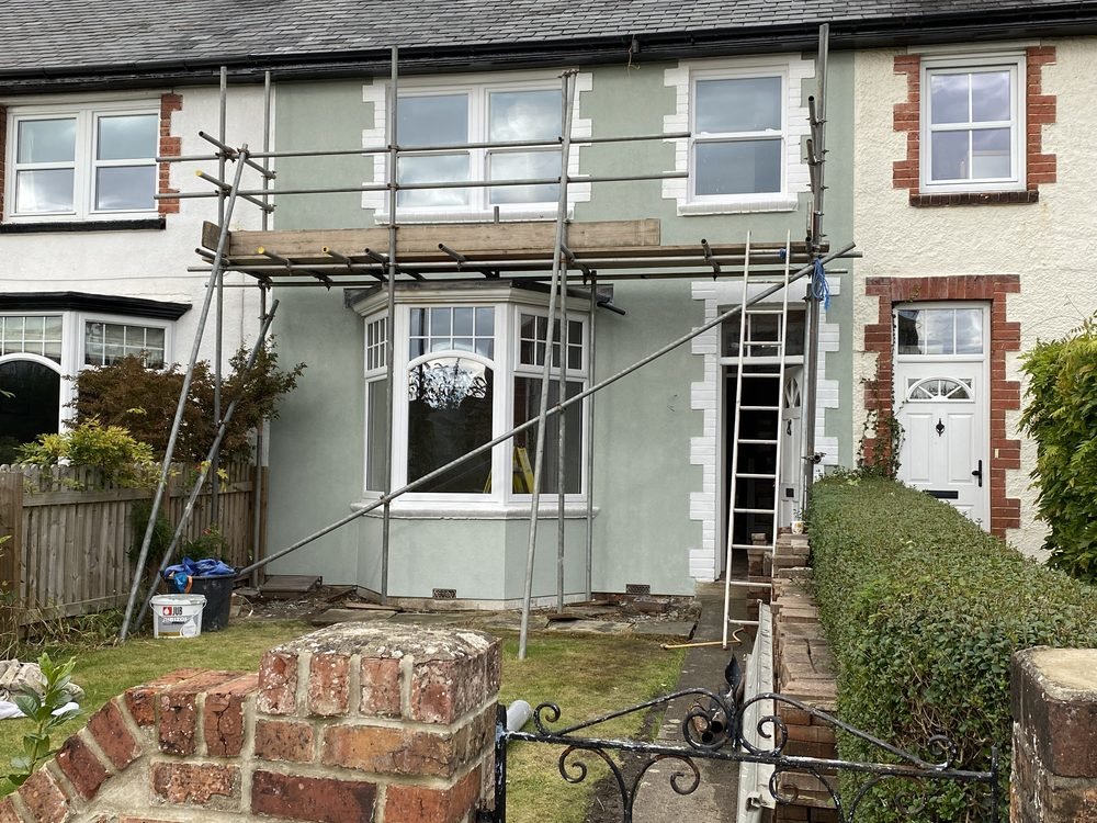 Completed coloured render finish in Leamington