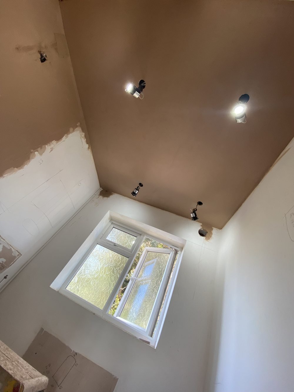 Freshly plastered room ready for decorating, Hinckley